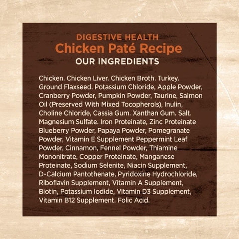 Digestive Health Chicken Pate Wet Cat Food 12 Can Pack Grain Free Nutrient Rich