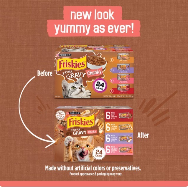 (Pack of 3)Friskies Extra Gravy Adult Cat Wet Food Variety Pack, 24 CT, 132 OZ