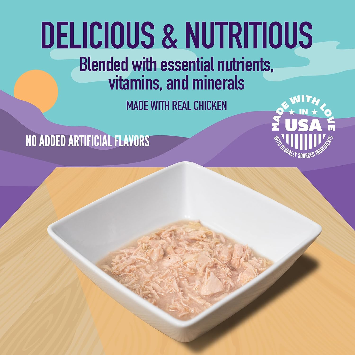 A Strong Heart Canned Wet Cat Food, Chicken Shreds with Organ Meat in Sauce -3 O