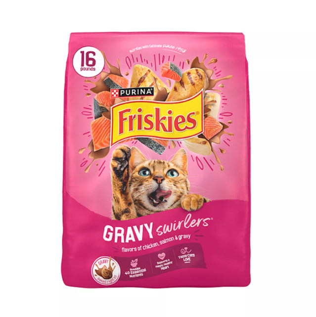 6 Pack,Friskies® Gravy Swirlers Cat Food – Gravy, Chicken & Salmon,16 lb Bag