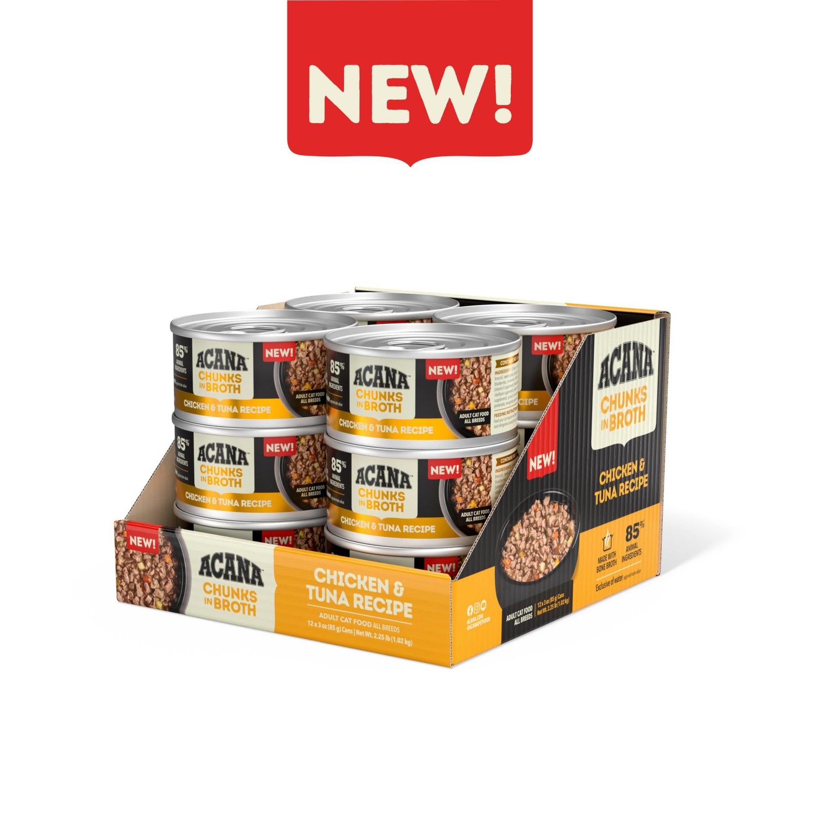Chunks in Broth Wet Cat Food Chicken & Tuna Recipe 3oz Cans 12 Count