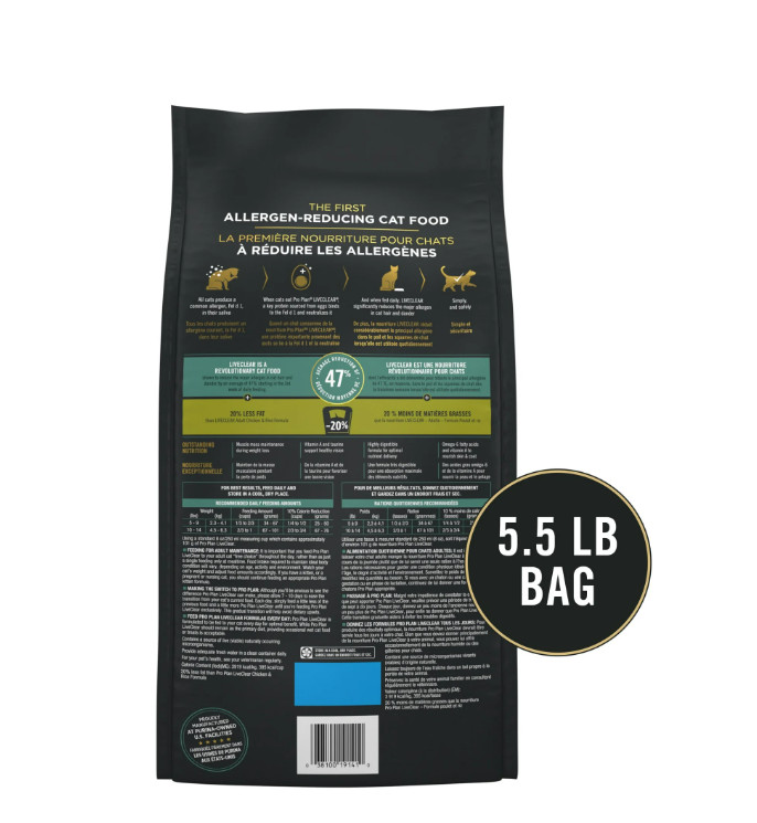LiveClear Cat Food 5.5lb Chicken Rice Weight Control Allergen Reducer