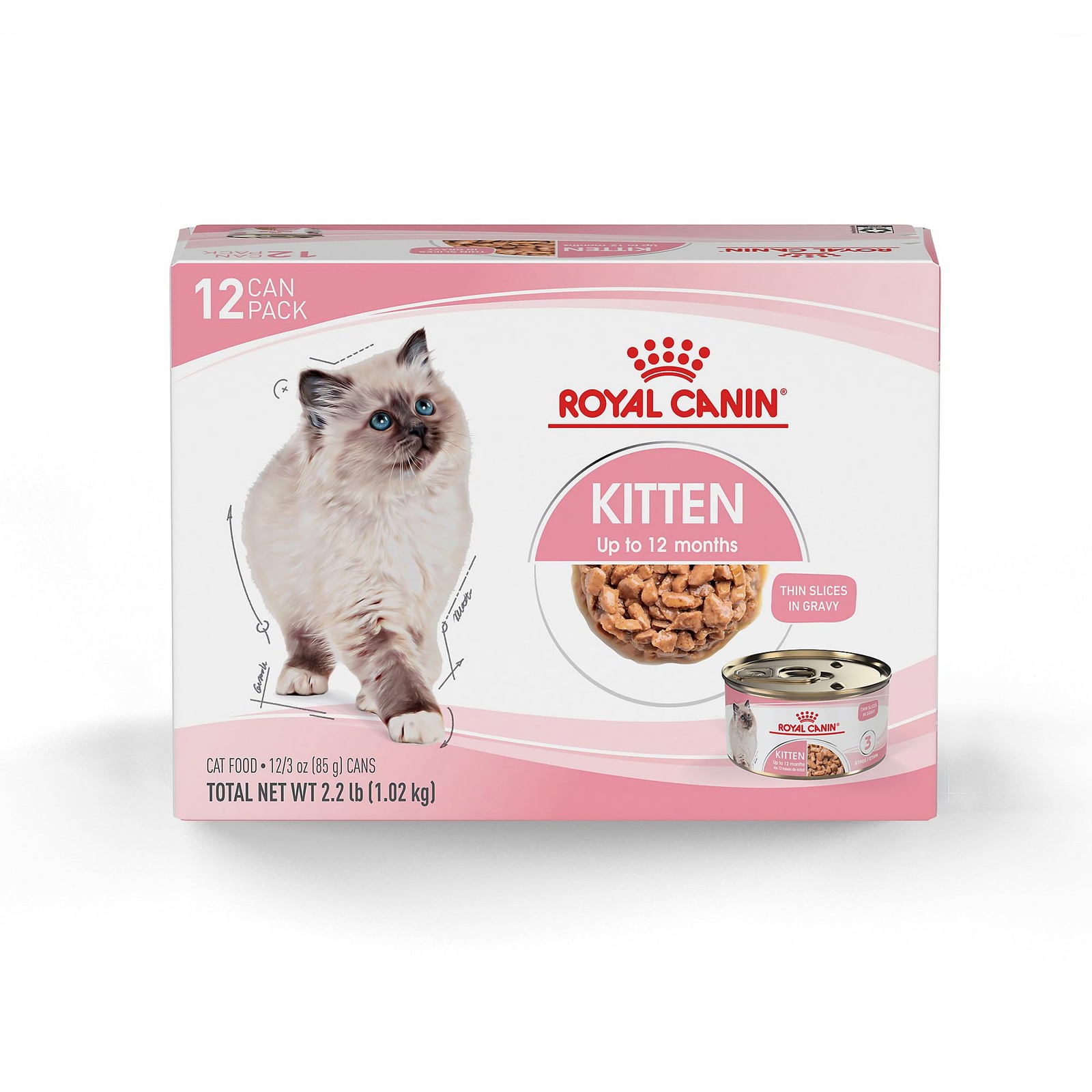 Royal Canin Feline Health Nutrition Kitten Thin Slices 3 Ounce (Pack of 12)