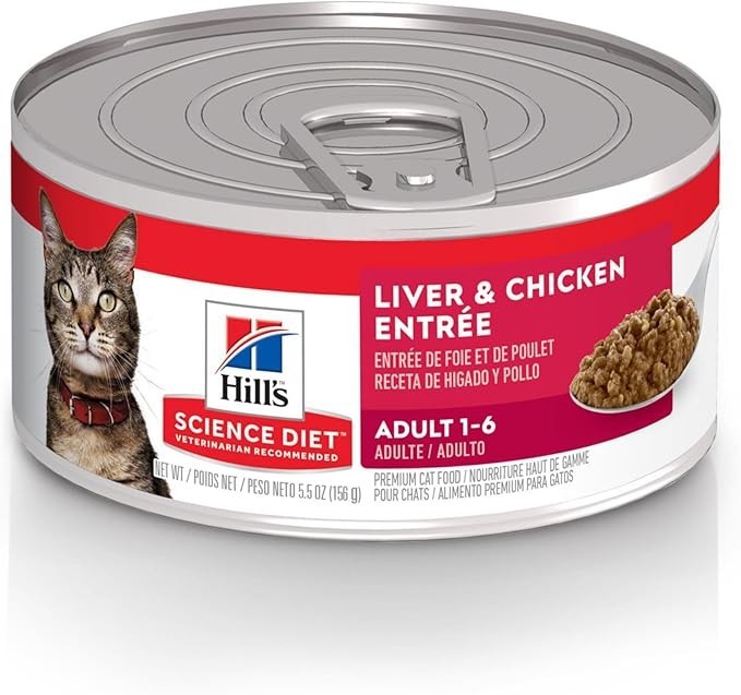 Hill’s Science Diet Adult 1-6 Premium Wet Cat Food 5.5 oz Can, Case of 24