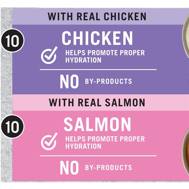 Grain Free Gourmet Wet Cat Treats Chicken Salmon Puree 20 Count Hydrating Snack