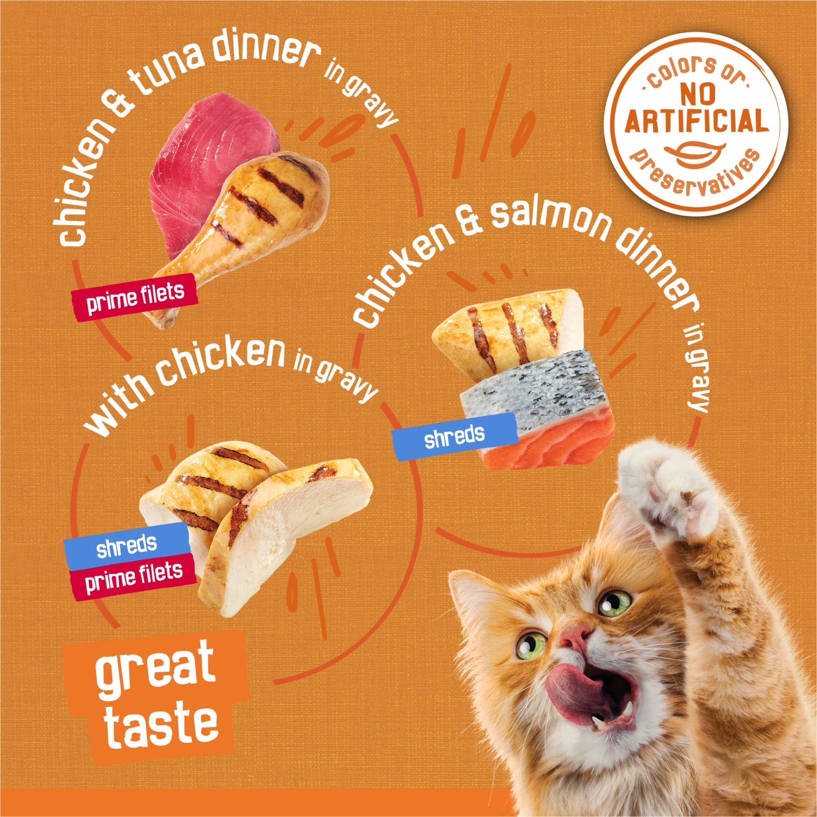 Gravy Wet Cat Food Variety Pack, Chicken Filets and Shreds, 5.5 oz Cans, 32 Pack