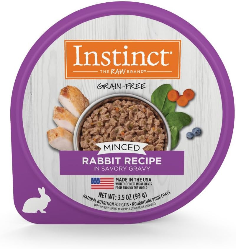Original Minced Natural Wet Cat Food, Grain Free Recipe – Real Rabbit, 3.5 Oz. C