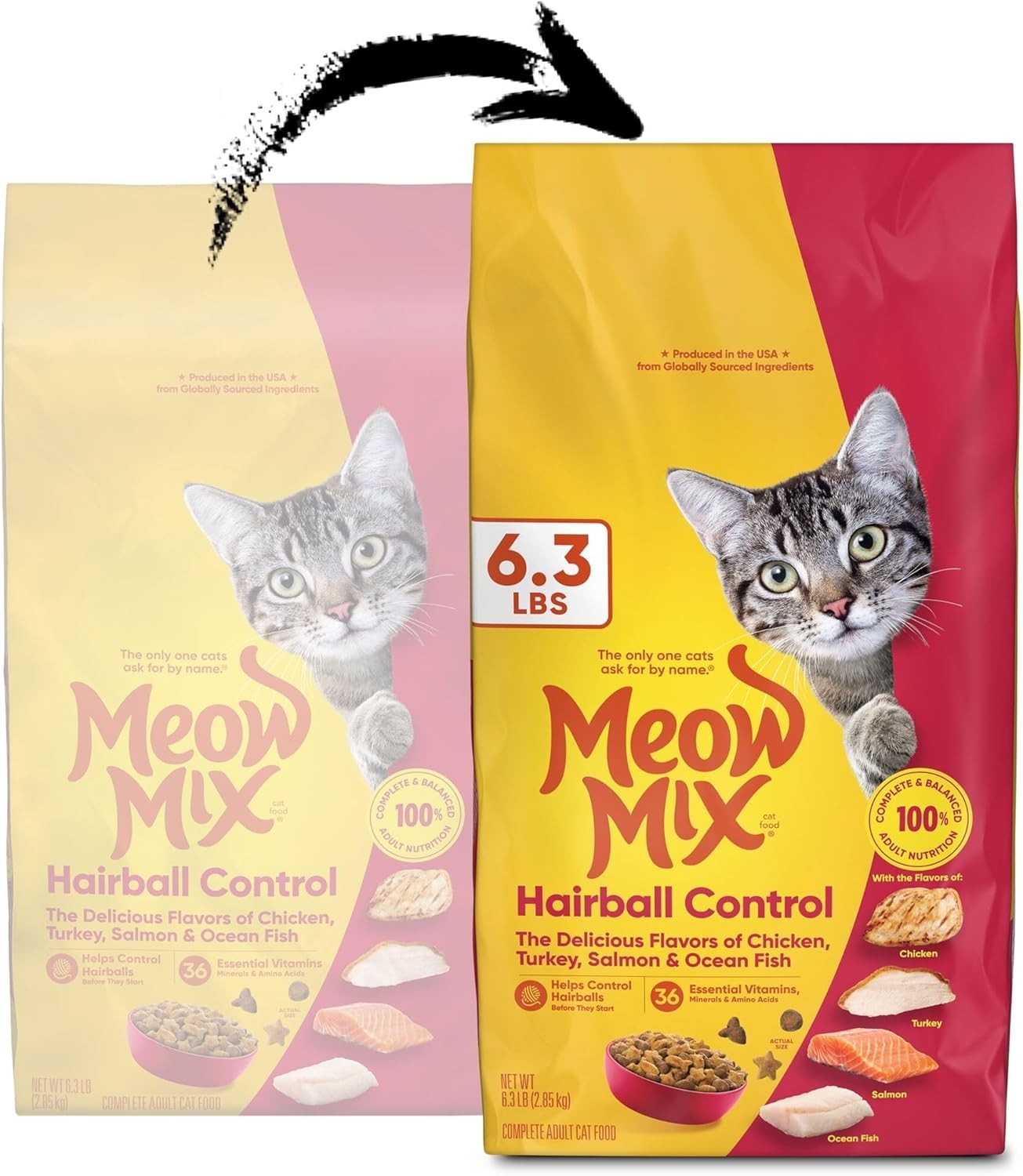 6.3 lb Hairball Control Cat Food with Chicken, Turkey & Fish – All Life Stages