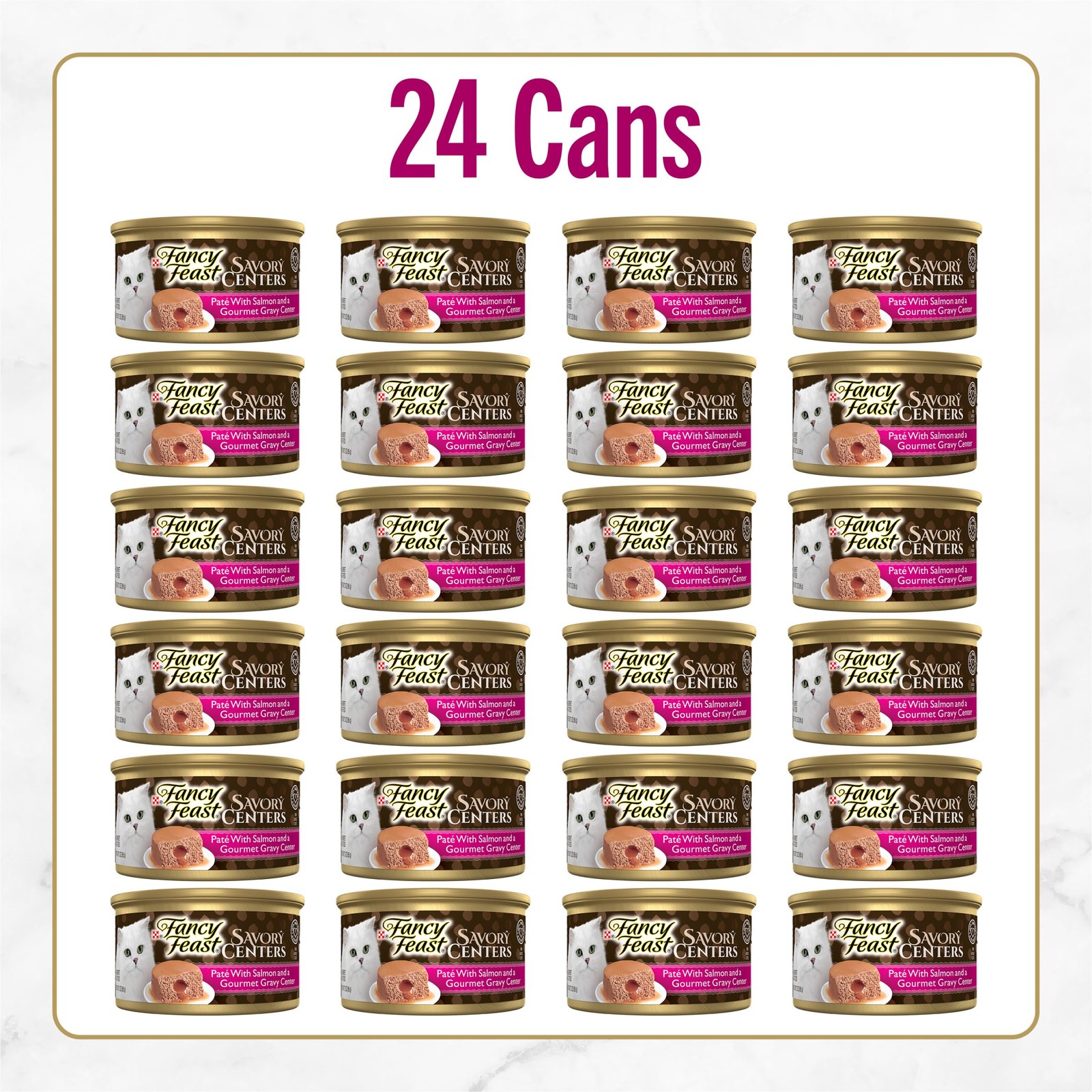 Purina Fancy Feast Savory 3 Ounce (Pack of 24), Salmon with Gravy Center