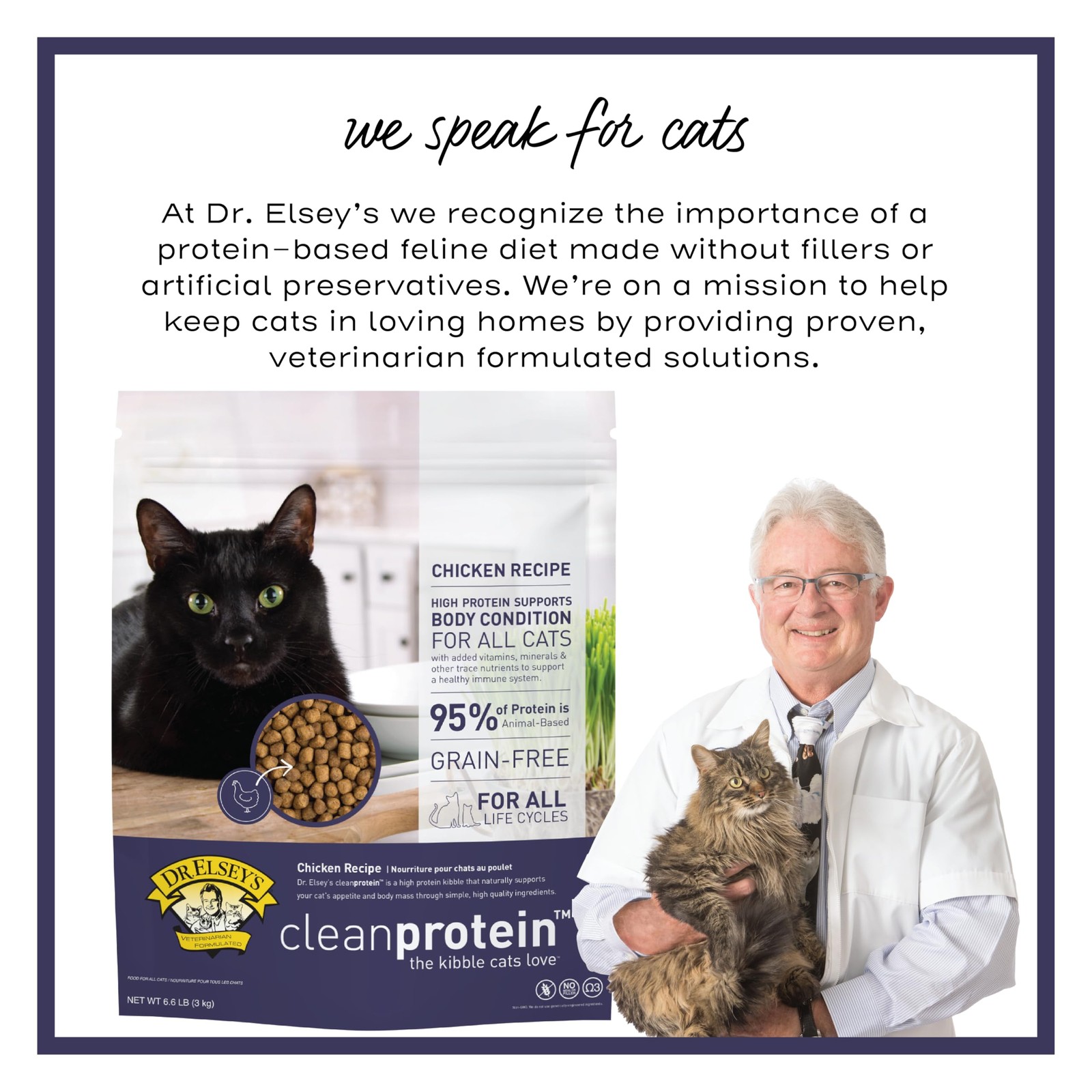Dr. Elsey’s Cleanprotein Grain Free High Protein, Low Carb Dry Cat Food, Chicken