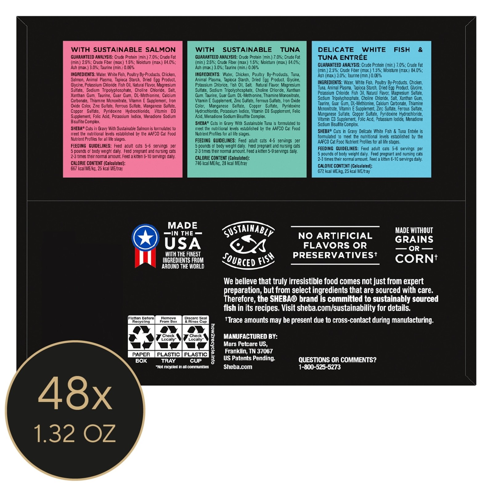 Sheba Wet Cat Food Cuts In Gravy Variety Pack, Gourmet Salmon, Signature Tuna