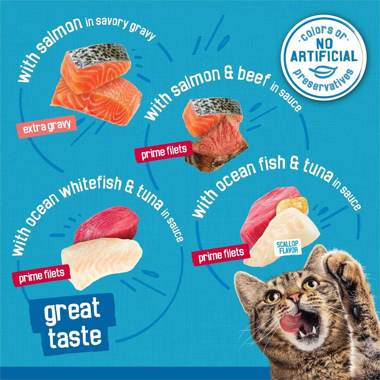 Purina Wet Cat Food Variety Pack Fish-A-Licious Extra Gravy, Prime Filets and…