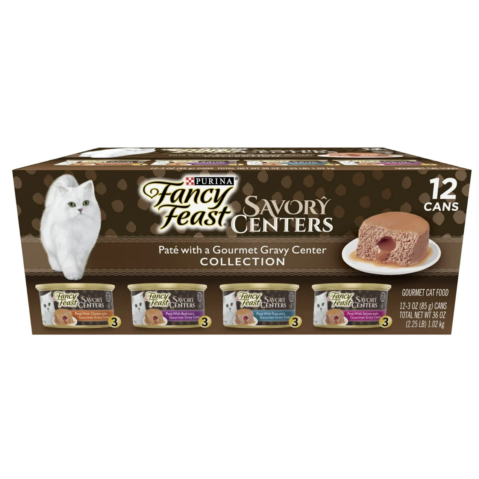 Purina Fancy Feast Wet Cat Food Savory Centers Pate With a Gravy 3 OZ (12 Pack)