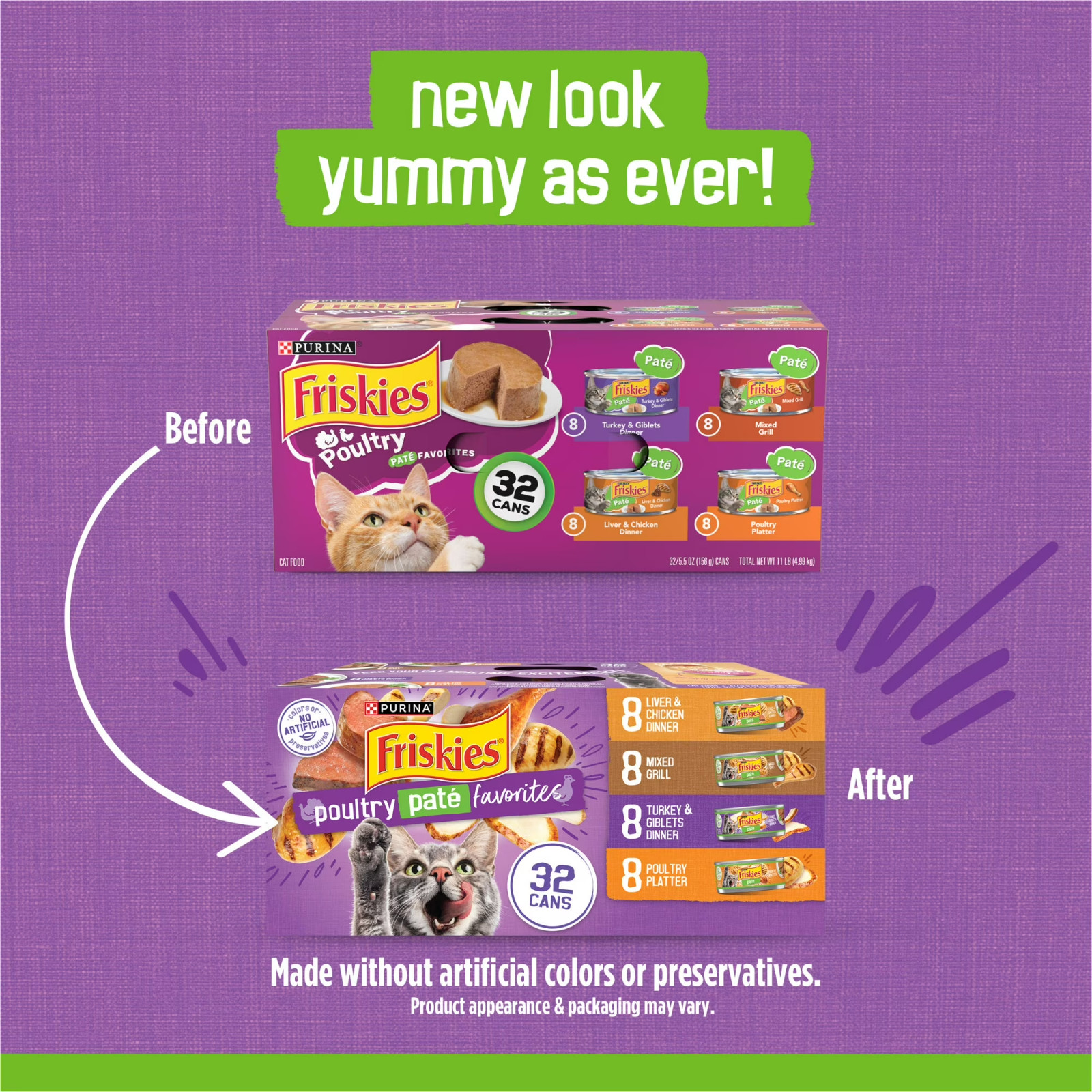 (2 pack) Purina Friskies Pate, Soft Poultry Variety Pack, Wet Cat Food, 5.5 oz