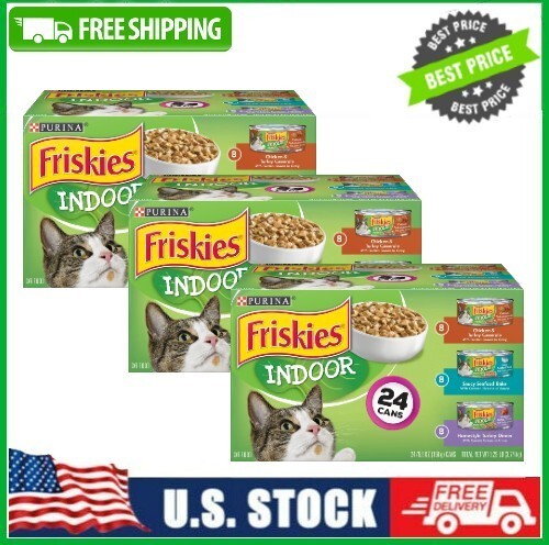 72 Can Purina Friskies indoor Wet Cat Food Variety Pack, 5.5 oz Cans