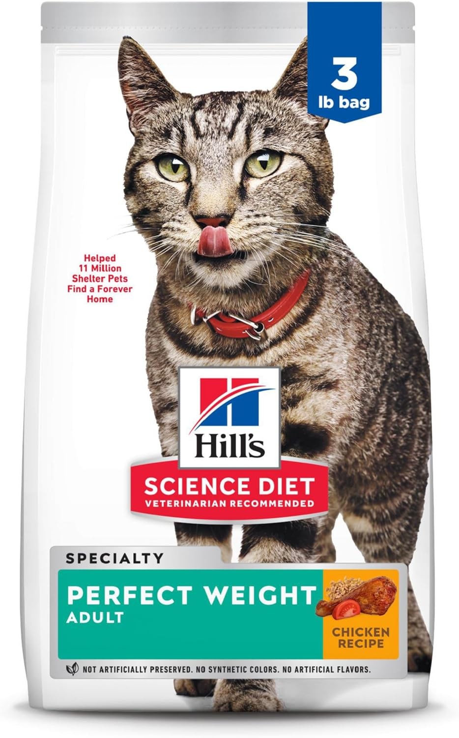Hill’s Science Diet Perfect Weight, Adult 1-6, 3 Pound (Pack of 1), White.
