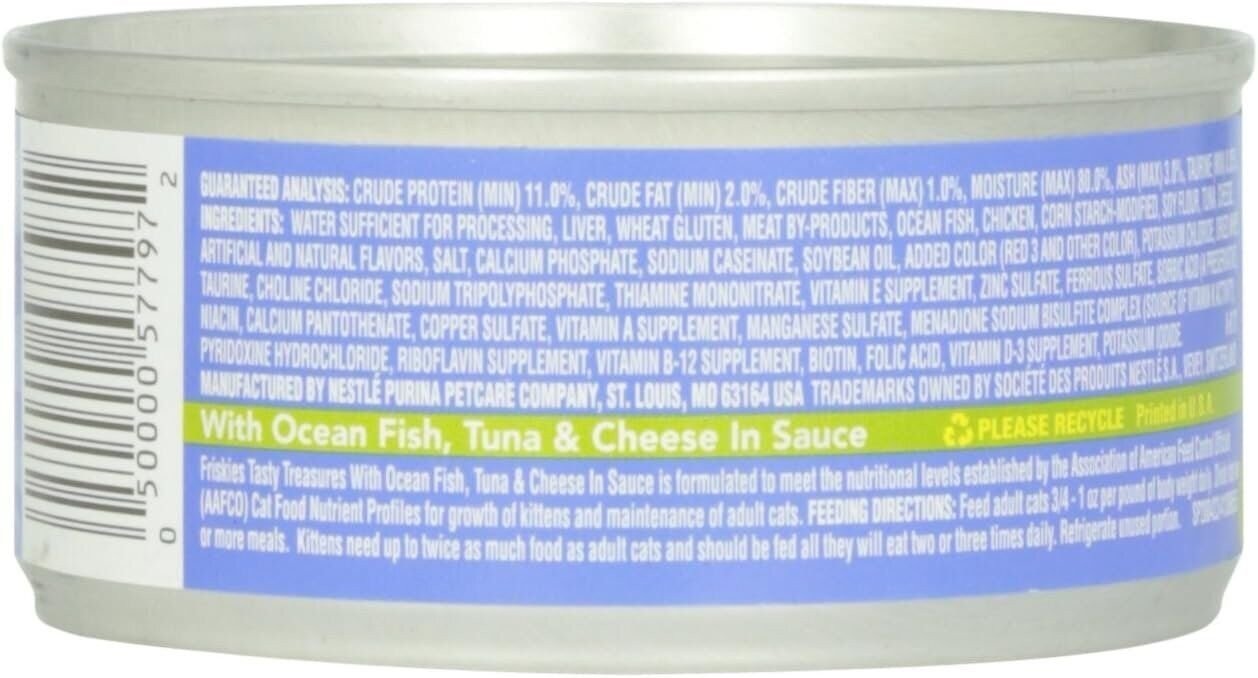 Friskies Canned Tasty Treasures Cat Food, Ocean Whitefish, Tuna And Cheese,…