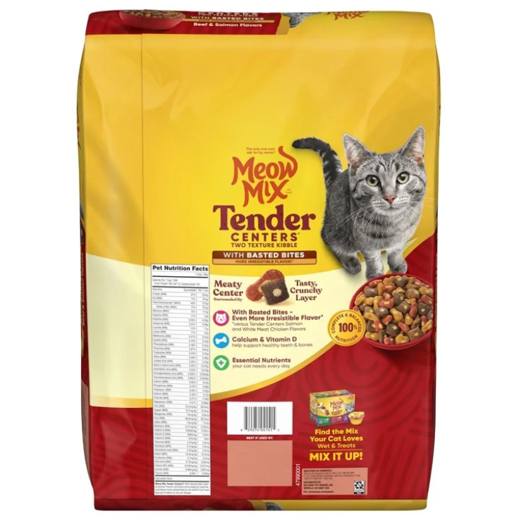 2 pack Meow Mix Tender Centers, Basted Bites Beef & Salmon, Dry Cat Food, 14.2lb