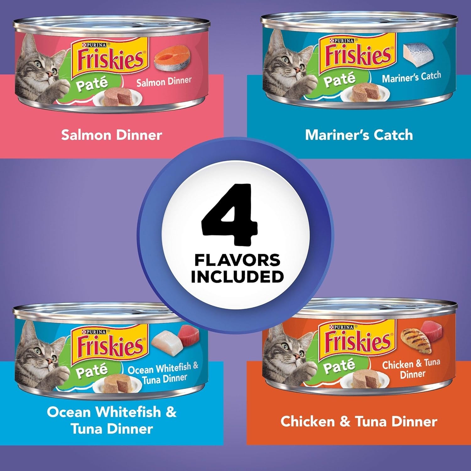 Purina Friskies Seafood & Chicken Pate Favorites Wet Cat Food – 40 Count