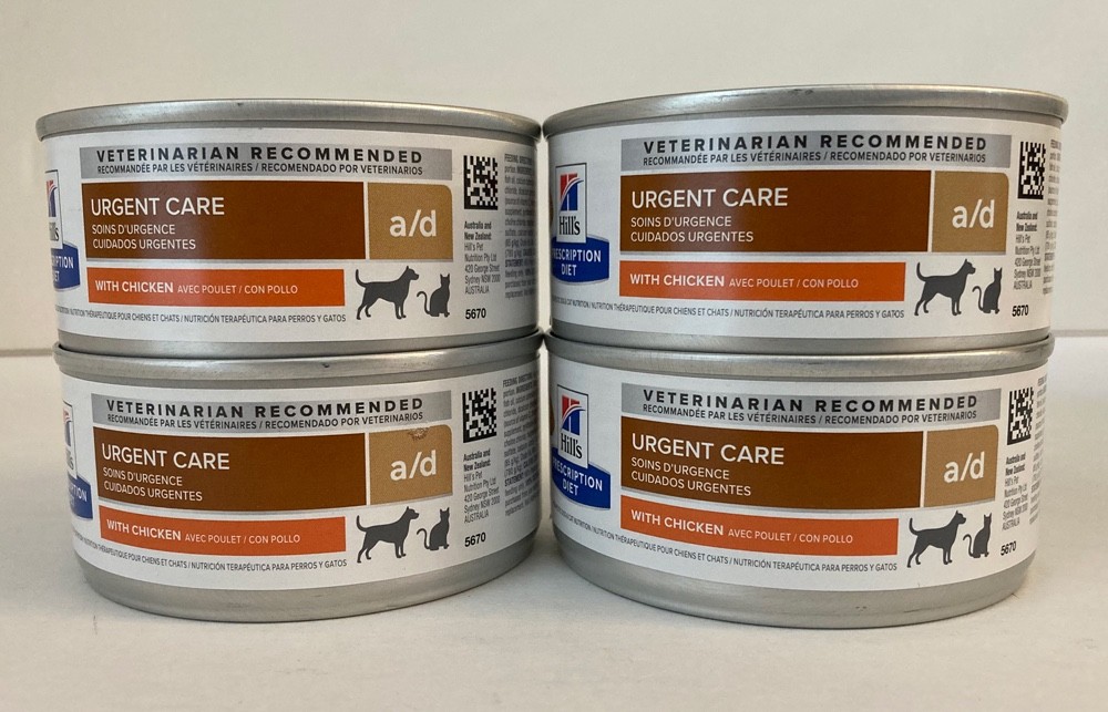 4 Cans Hill’s Urgent Care Chicken a/d Wet Cat Dog Food 5.5 oz. each