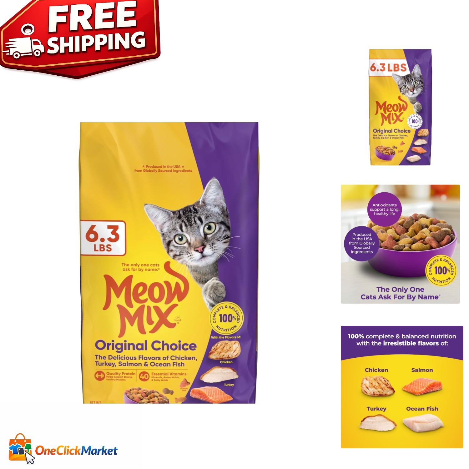 6.3 lb Choice Dry Cat Food for All Life Stages – Delicious & Nutritious