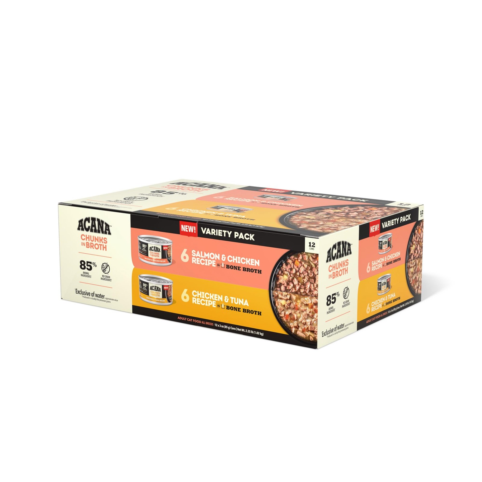 ACANA Chunks in Broth Wet Cat Food Variety Pack: Salmon & Chicken + Chicken &…