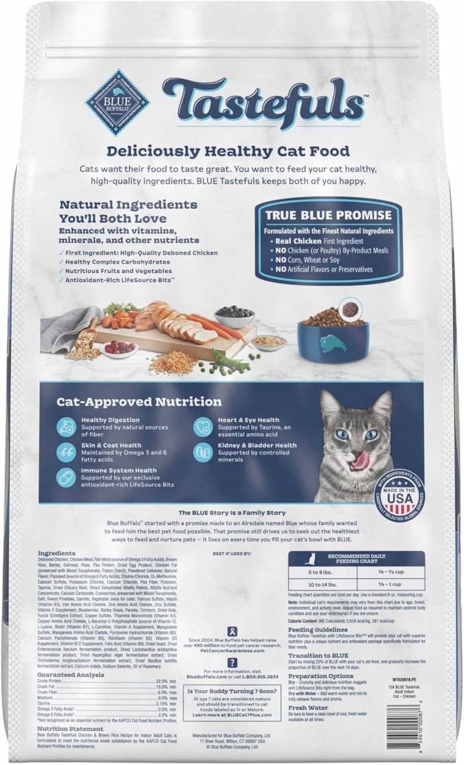 Tastefuls Natural Dry Food Adult Indoor Cats Chicken & Brown Rice Recipe 15-lb.