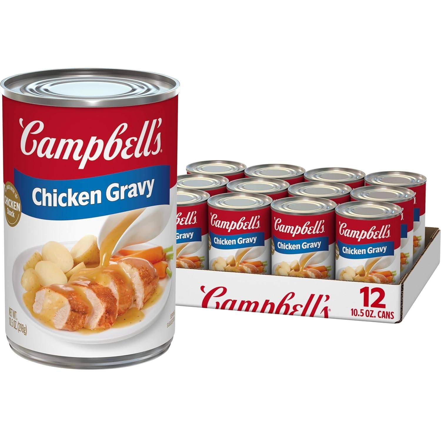 Savory Campbell’s Chicken Gravy – 12 Cans, 10.5 oz Each – No Artificial Flavors