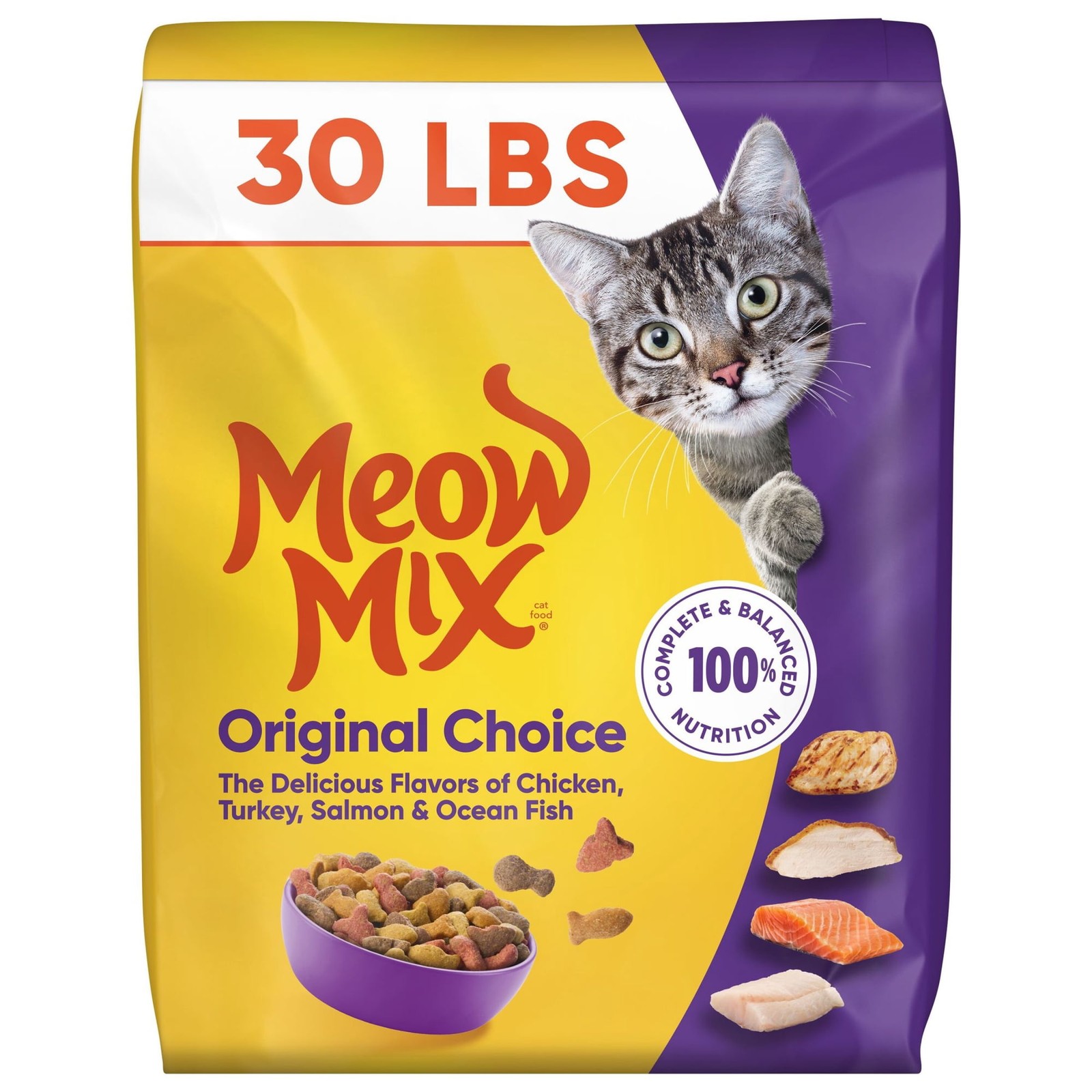(2 pack) Meow Mix Original Choice Dry Cat Food, 30 lb. Bag