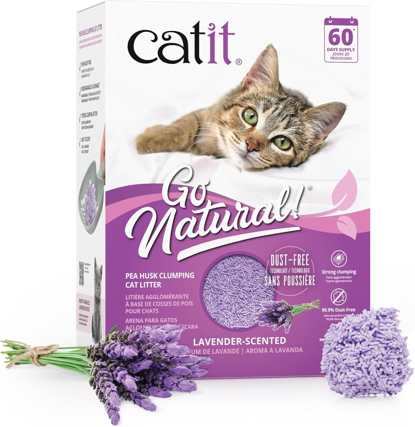 – Go Natural Pea Husk Clumping Cat Litter – Lightweight, Dust Free, Easy Cleanin