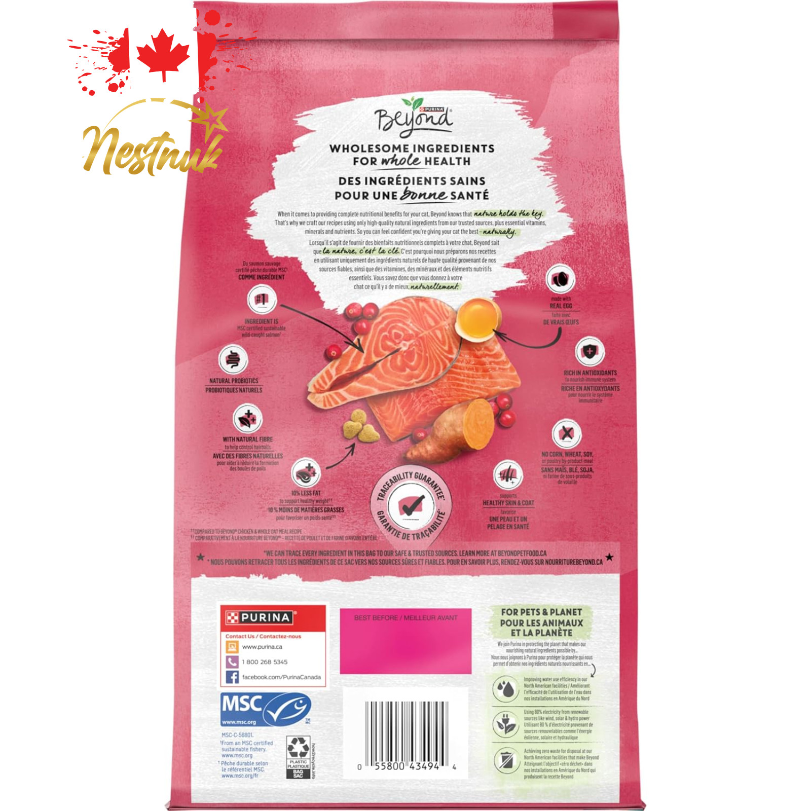 Purina Beyond Grain Free Indoor Cat Food Salmon & Egg 1.36kg 3lb