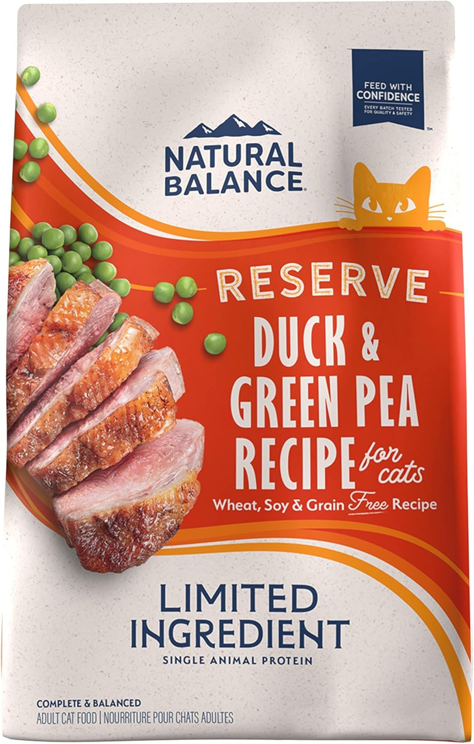 Limited Ingredient Adult Grain-Free Dry Cat Food, Reserve Duck & Green Pea Recip