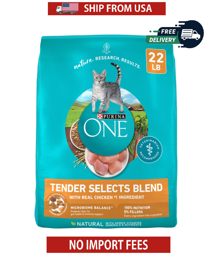 Purina ONE Natural Dry Cat Food, Tender Selects Blend With Real Chicken, 22 lbs