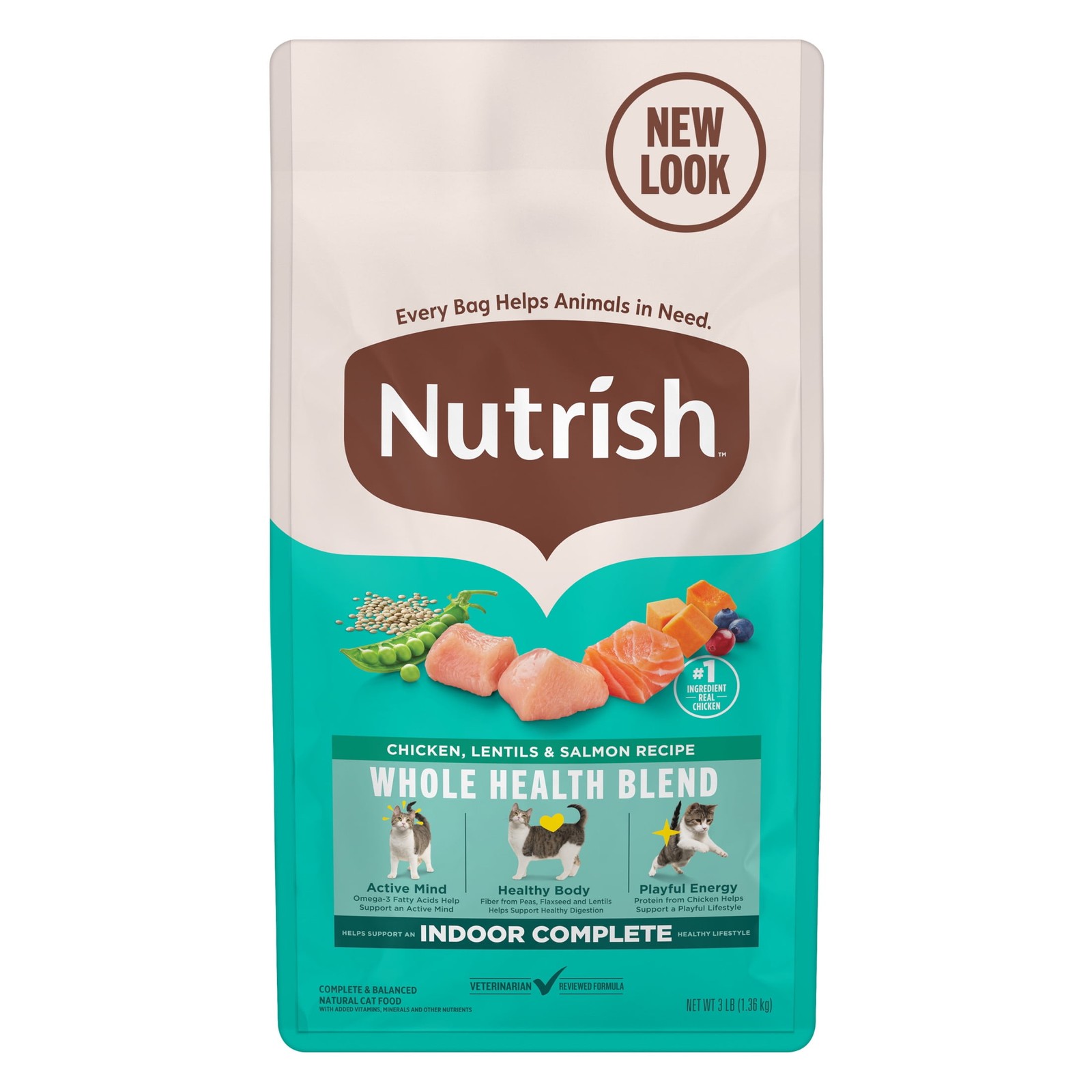 Indoor Complete Chicken, Lentils & Salmon Recipe Dry Cat Food 3 lb. Bag