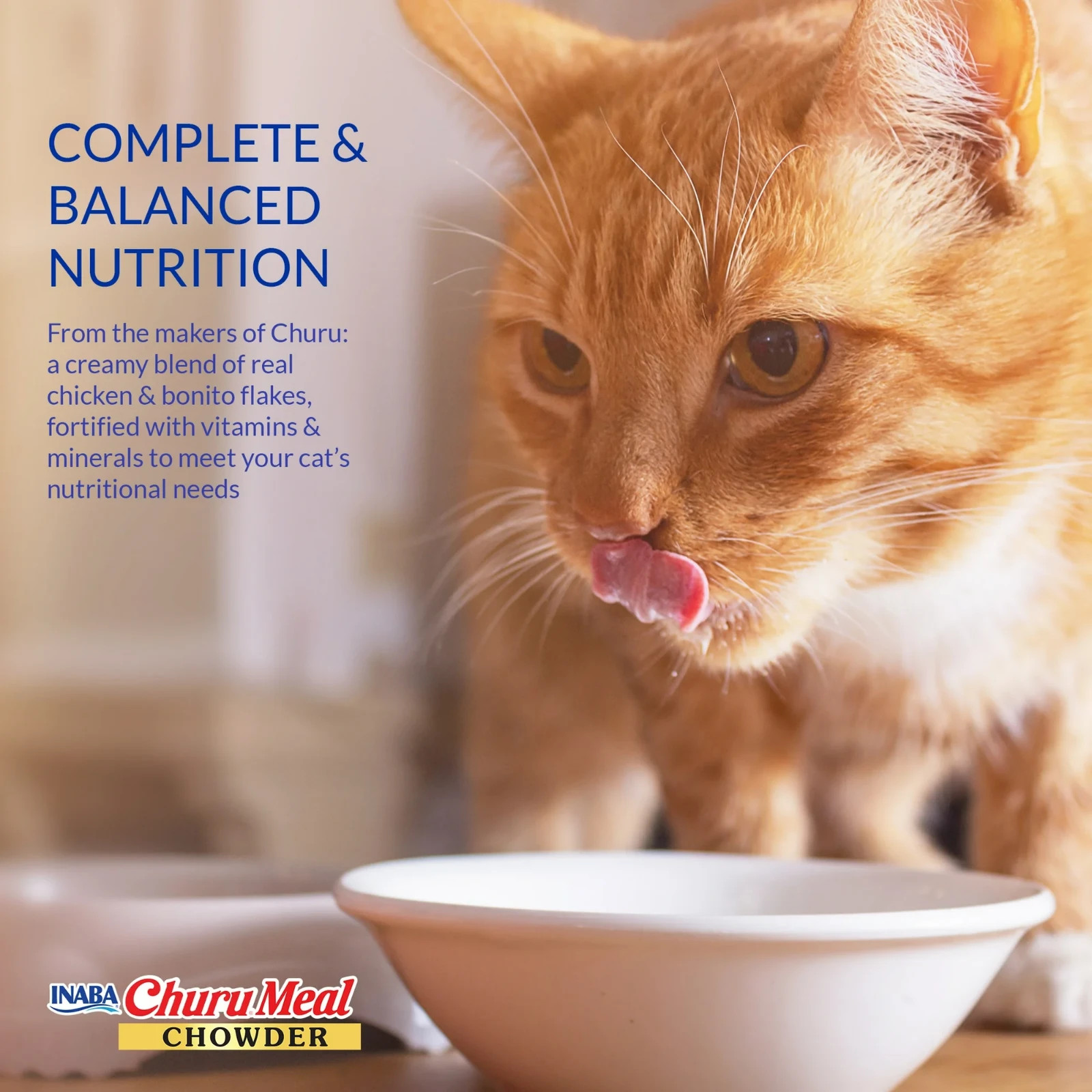(4 Pack) INABA Churu Chowder Cat Food 2.29oz 12ct Chicken Adult Wet Meal