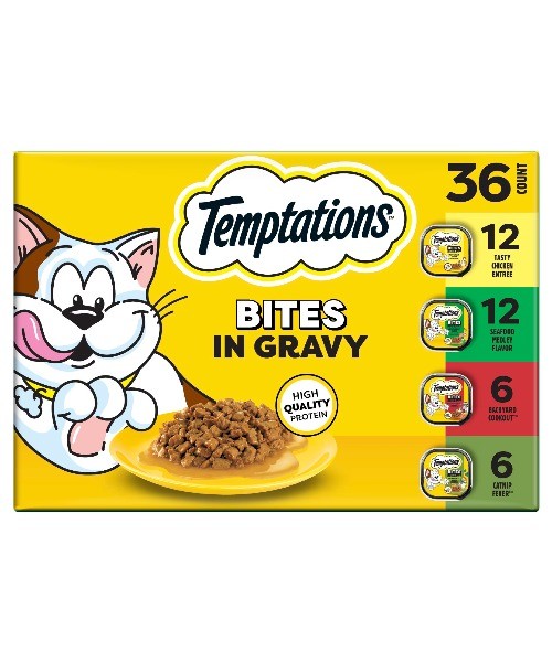 Bites in Gravy Variety Pack Adult Wet Cat Food, 3.5 oz Trays, 36 pk