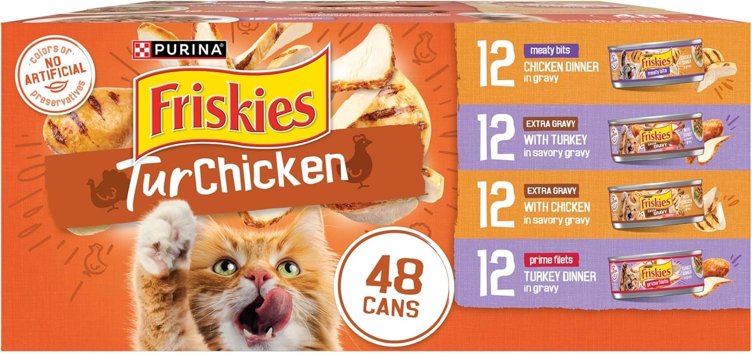 Purina TurChicken Turkey and Chicken Wet Cat Food Variety Pack with Meaty Bit…