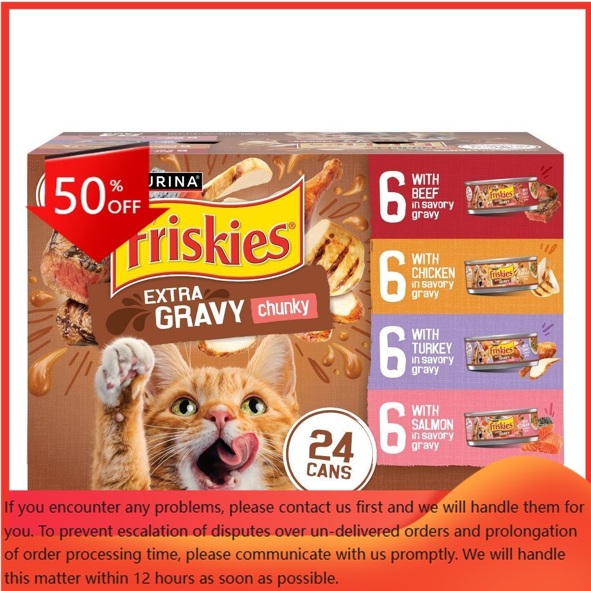 Purina Friskies Extra Gravy Chunky Chicken Cat Food – 5.5oz/24ct Variety Pack