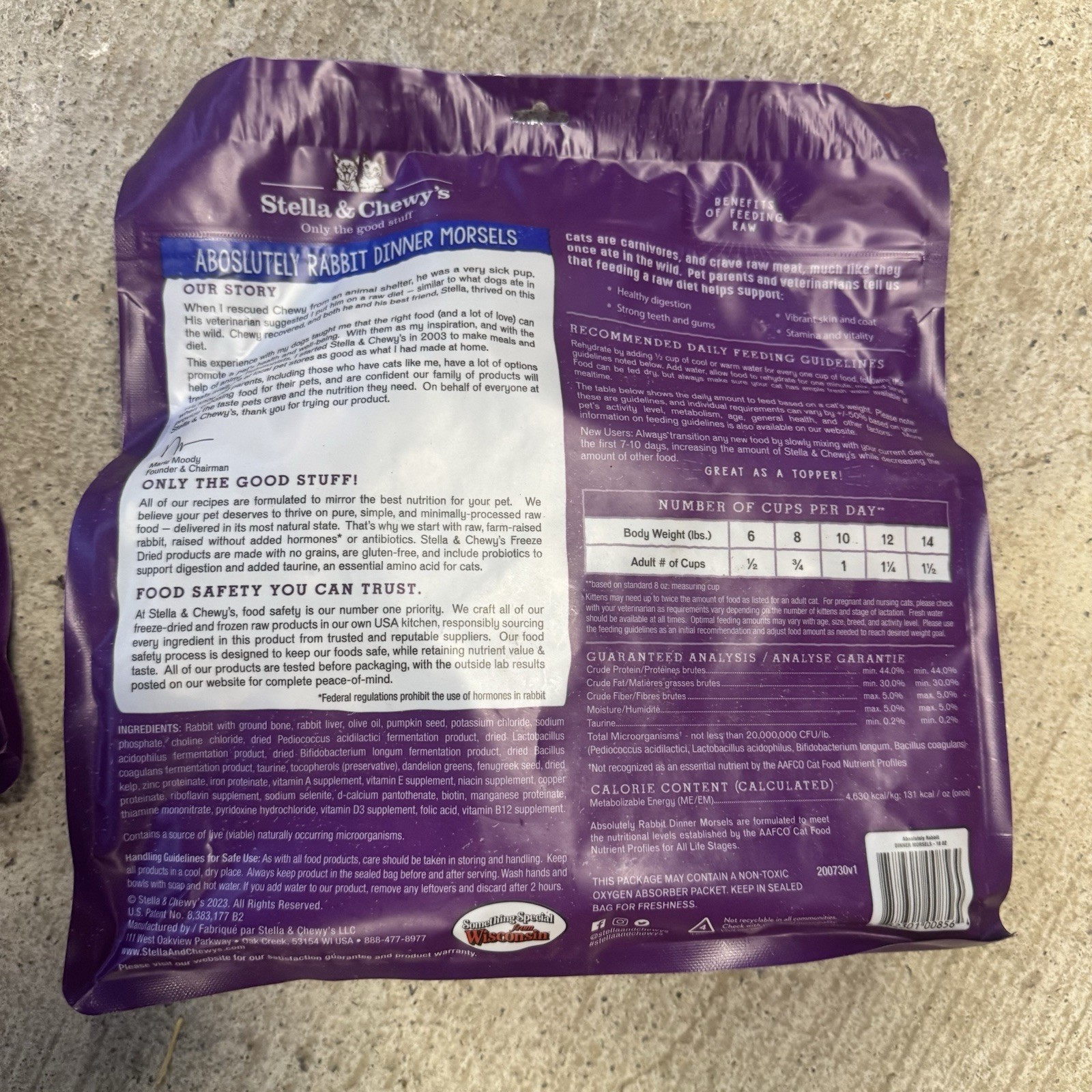 X2 Stella & Chewy’s Freeze-Dried Raw Cat Dinner Morsel Rabbit Dry Cat Food 18 oz