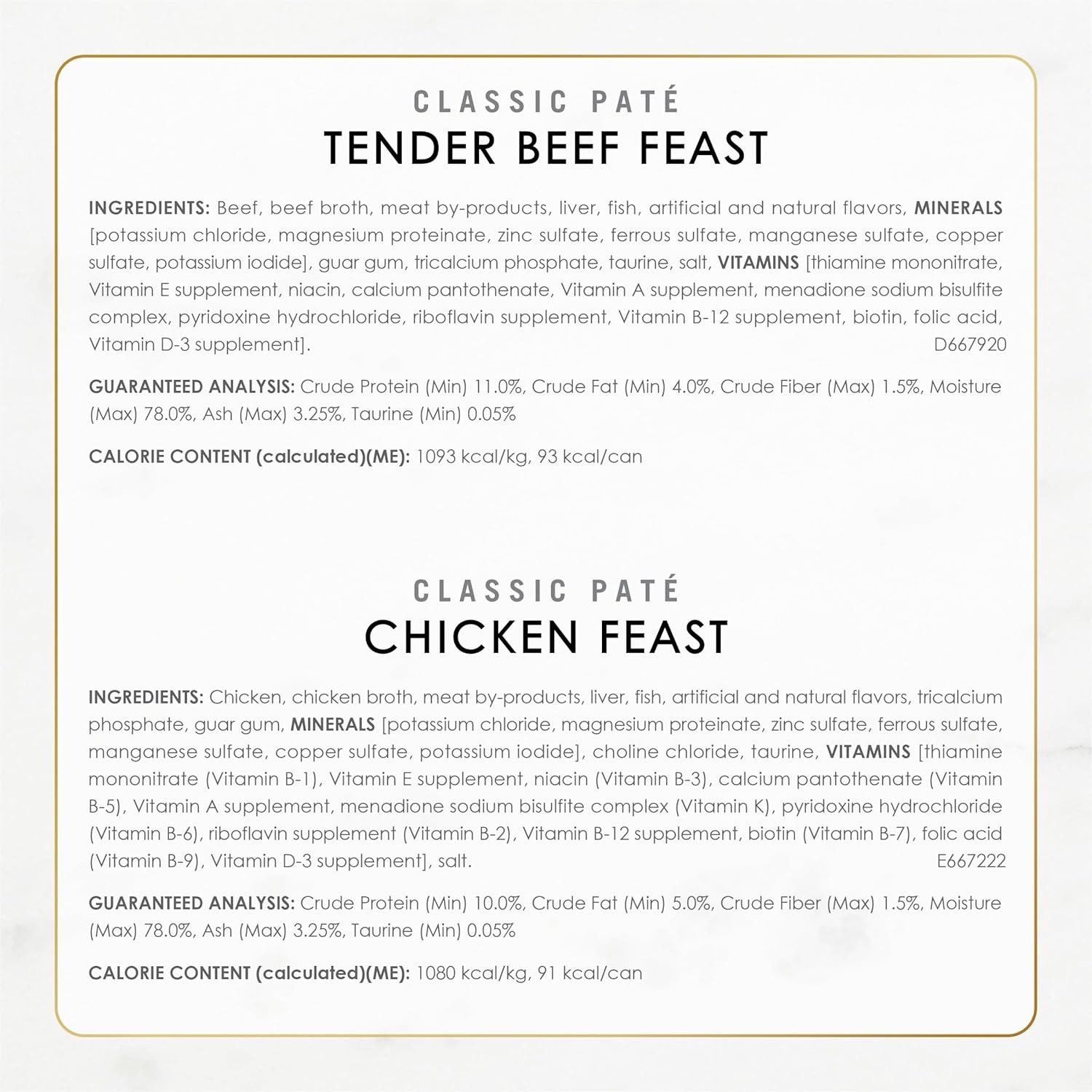 Fancy Feast Poultry and Beef Feast Classic Pate Collection Grain Free Wet Cat Fo