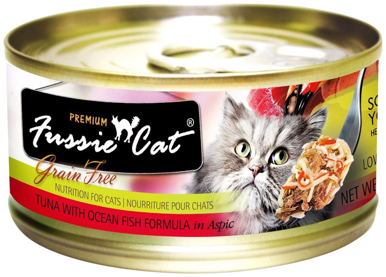 Fussie Cat Tuna & Ocean Fish in Aspic Grain-Free Wet Cat Food 2.82oz, case of 24