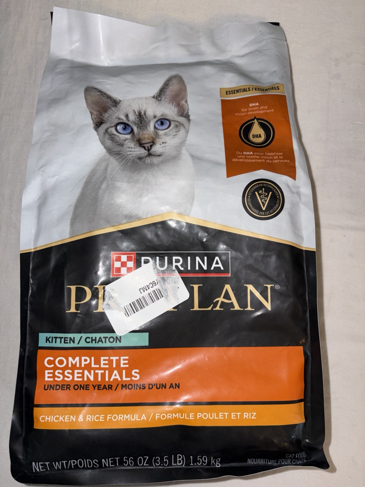 Purina Pro Plan Complete Essentials Kitten Food Chicken&Rice NEW 3.5lb Bag 06/27
