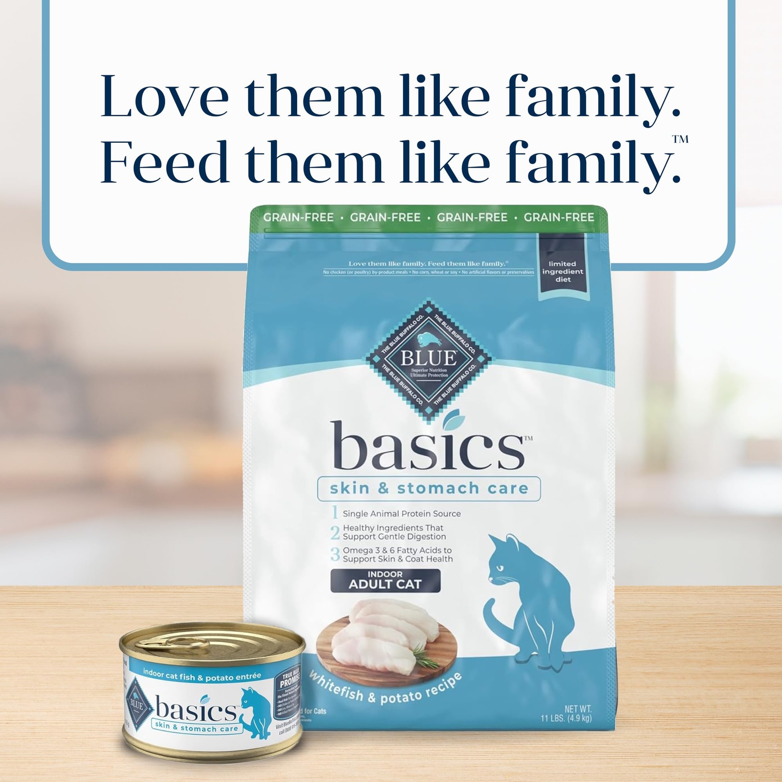 Blue Buffalo Basics Grain Free Dry Cat Food 11 lb Fish Potato Skin Care