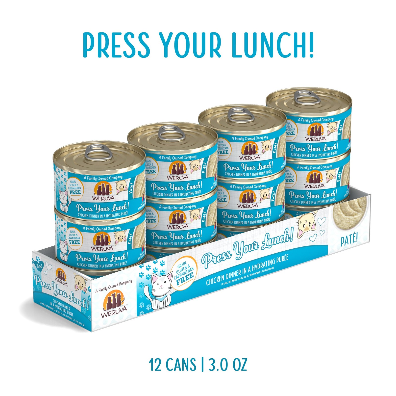 Weruva Wet Cat Food, Press Your Lunch with Chicken Pate, 3 Ounce (Pack of 12)
