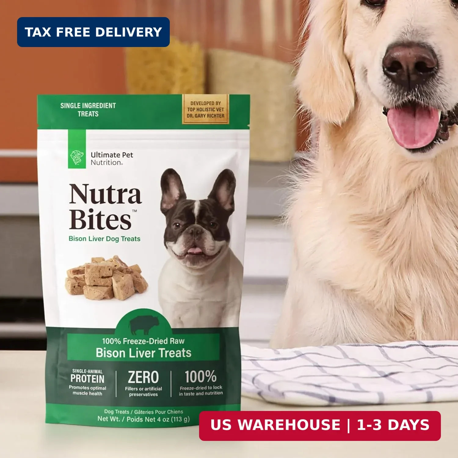 ULTIMATE PET NUTRITION Nutra Bites Freeze Dried Raw Single Ingredient Training T