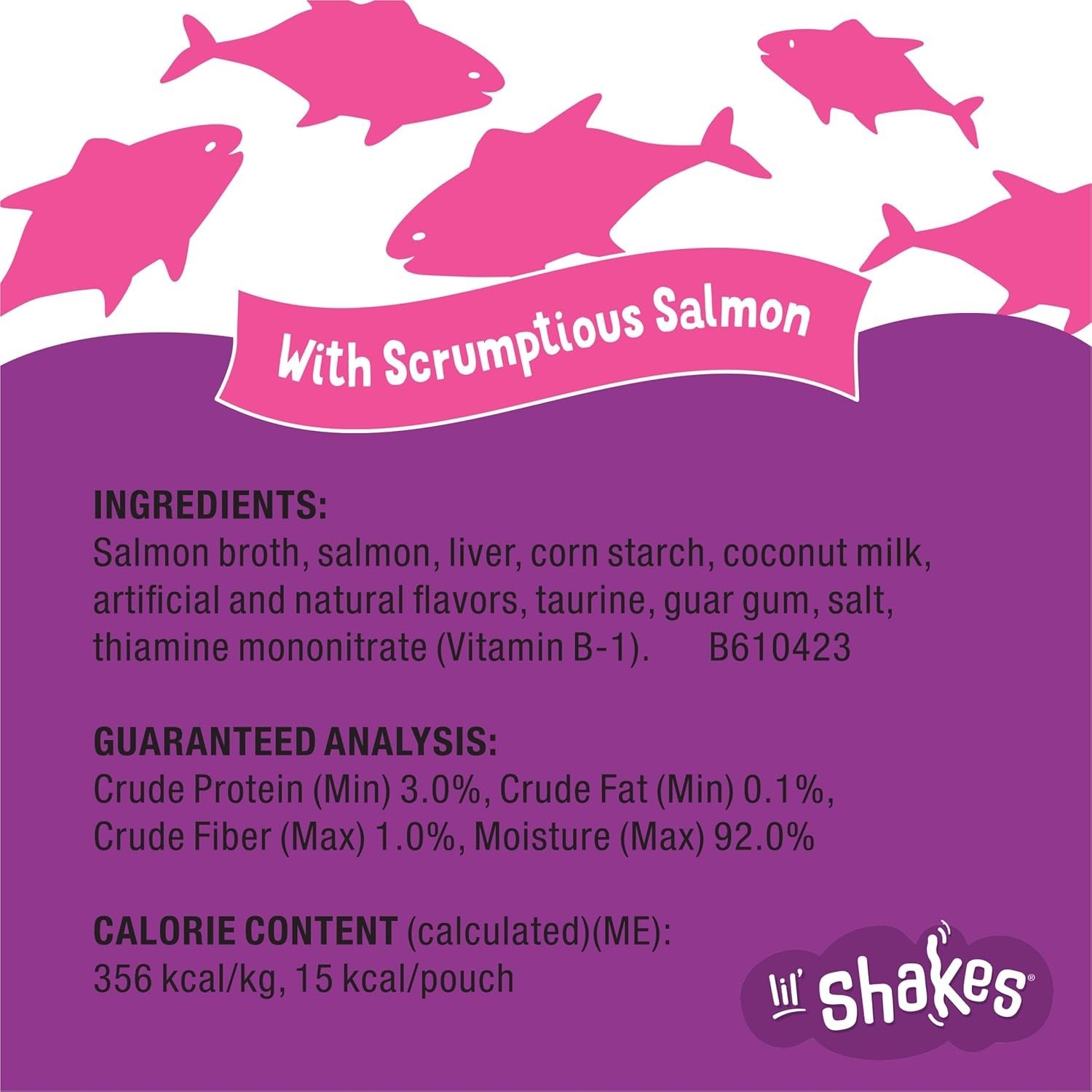 Purina Lil’ Shakes Salmon Cat Food Topper, 16 Pack, All Ages, 1.55 oz