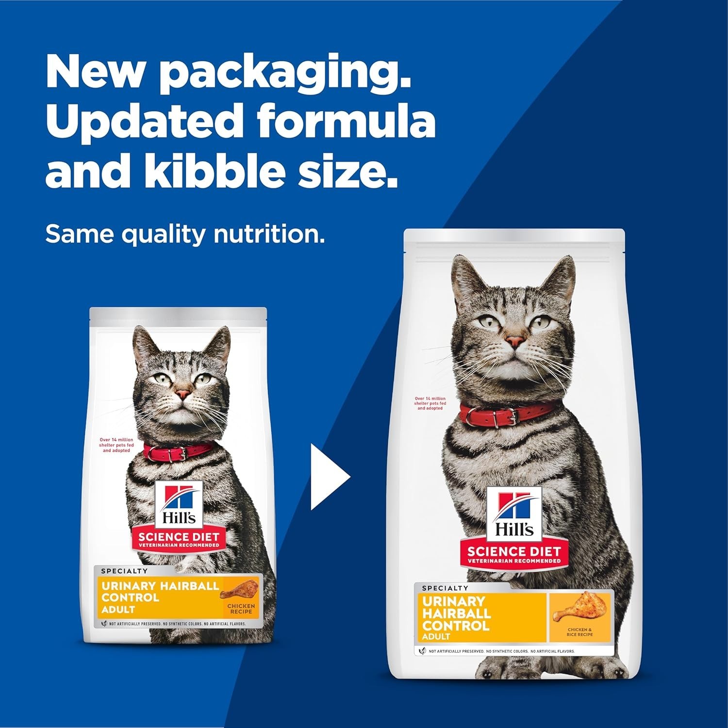 Adult Urinary & Hairball Control Dry Cat Food, Chicken, 7 lb. Bag