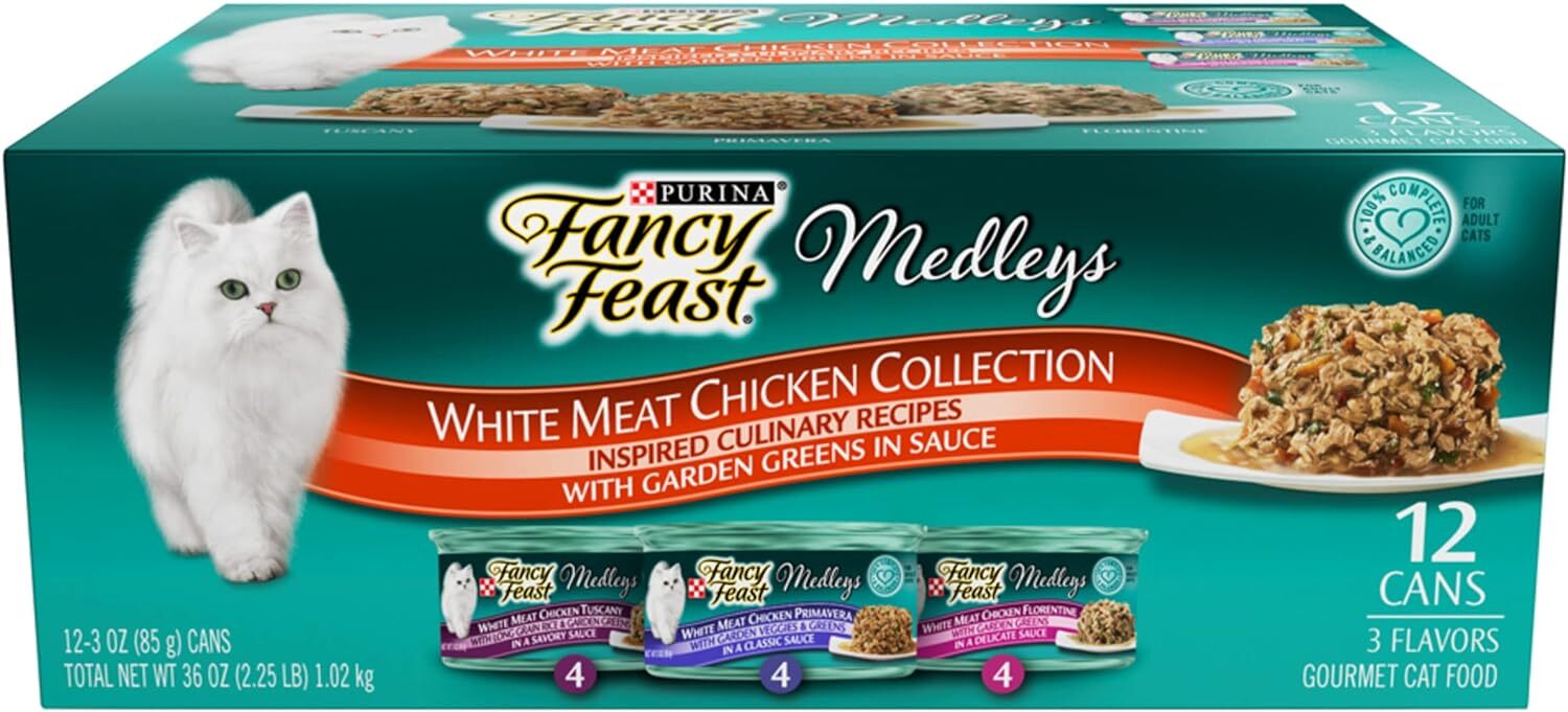 Paquete Variado De Comida Humeda Para Gatos, Medleys White Meat Chicken In Sauc