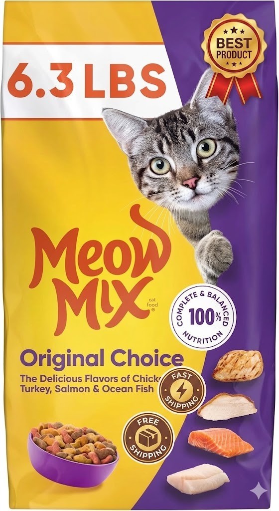 Meow Mix Original Choice Dry Cat Food, 6.3 Pound Bag