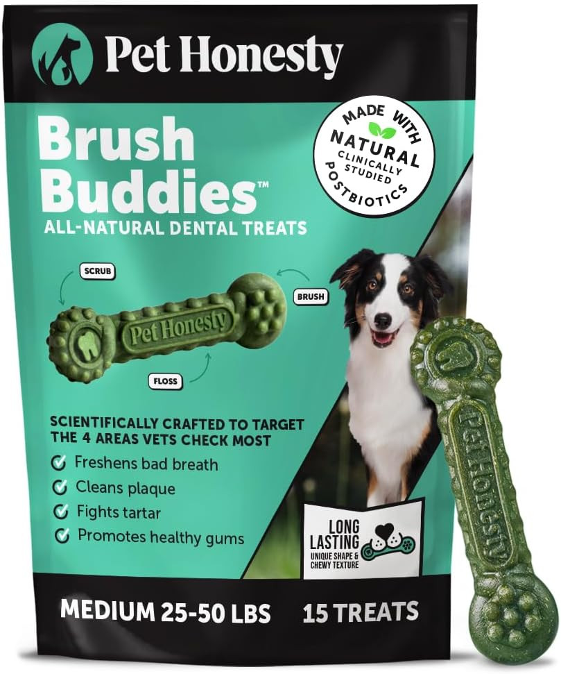 Brush Buddies All Natural Dog Dental Treats for Dogs – Long Lasting Dental Stick